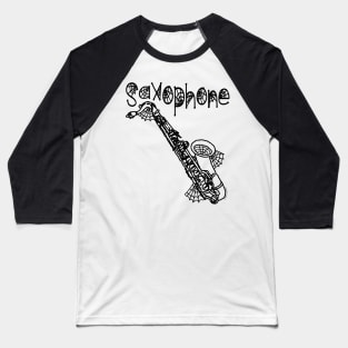 Saxophone Halloween Cobwebs Baseball T-Shirt